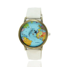 Load image into Gallery viewer, World Maps Airplane Pattern Canvas Straps Watchband Fashionable Design Quartz Movement Wrist Watches for Drop Shipping